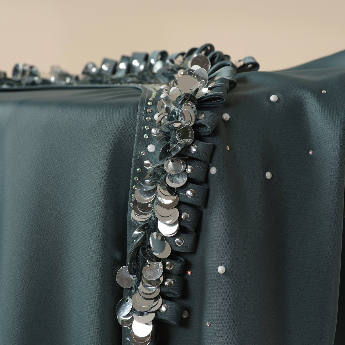 Haute Couture Abaya, Heavy - Crafted 3 - Layer Cape Abaya (MA096) - Mariam's Collection