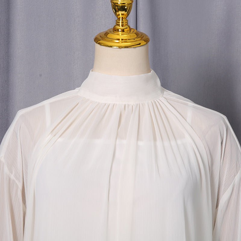 High Neck Ruffle Sleeve Dress(MS360) - Mariam's Collection