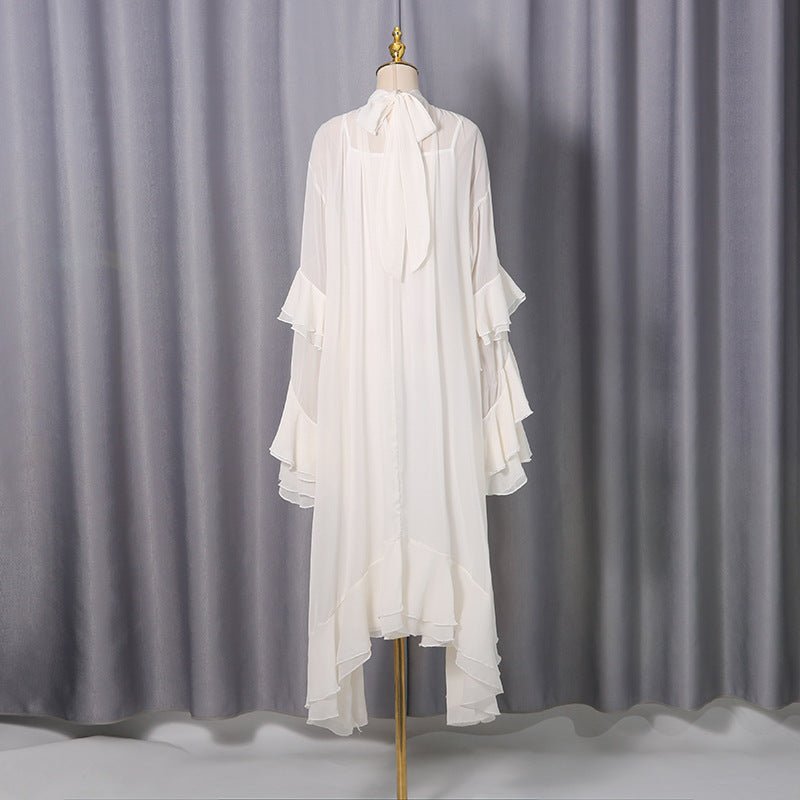 High Neck Ruffle Sleeve Dress(MS360) - Mariam's Collection