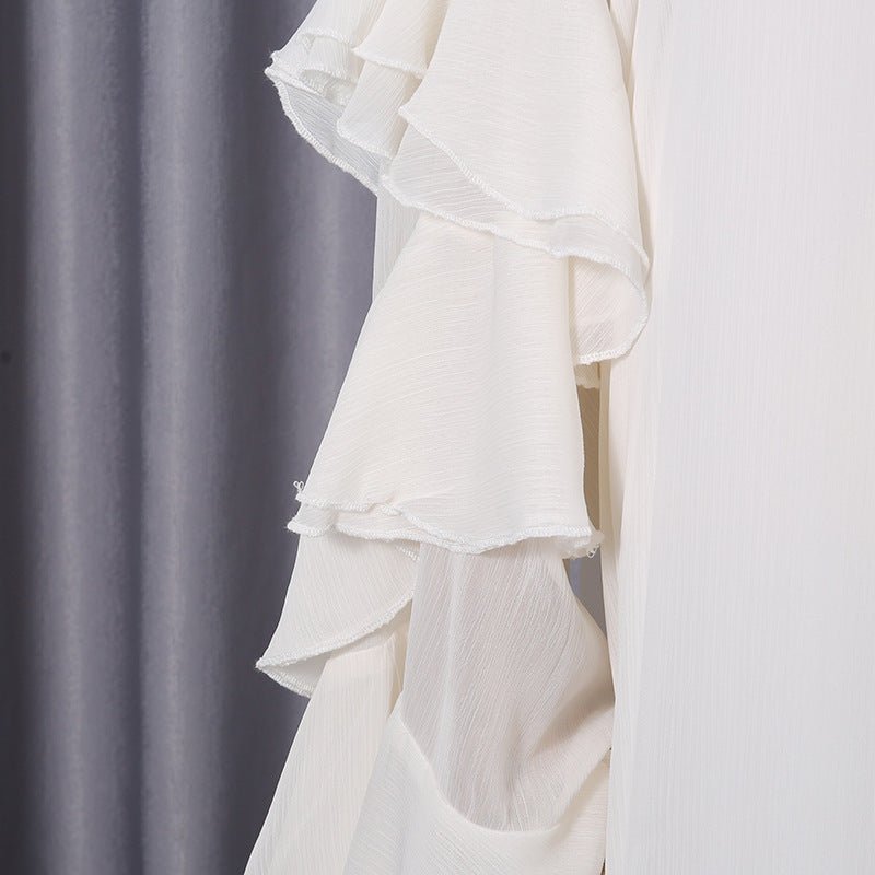 High Neck Ruffle Sleeve Dress(MS360) - Mariam's Collection