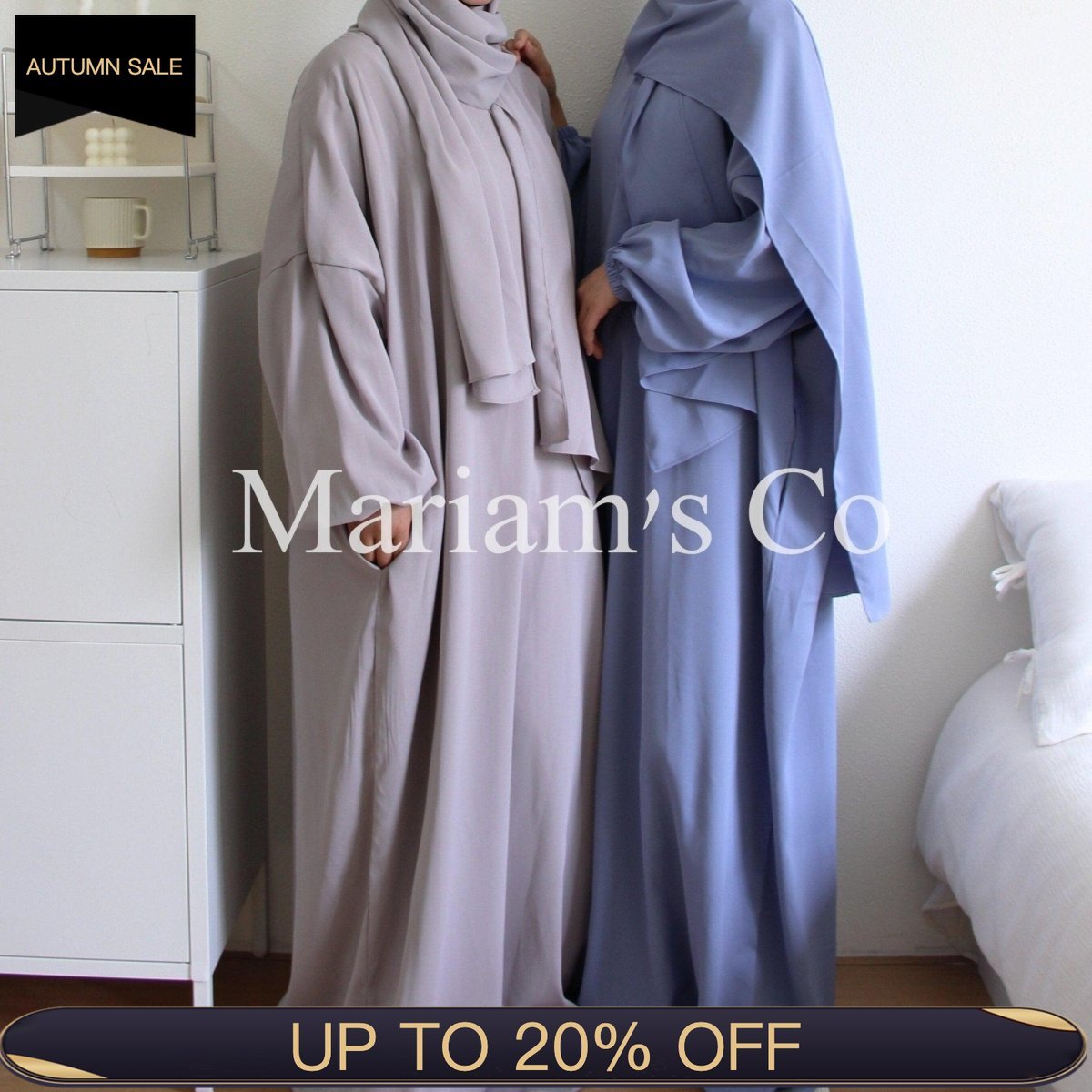 Hijab Attached Hooded Abaya With Pockets (MA0011) - Mariam's Collection