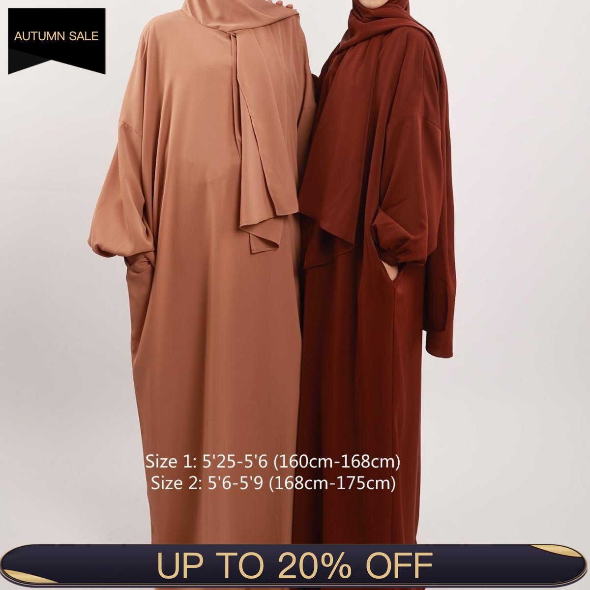 Hijab Attached Hoodie Abaya (MA001) - Mariam's Collection