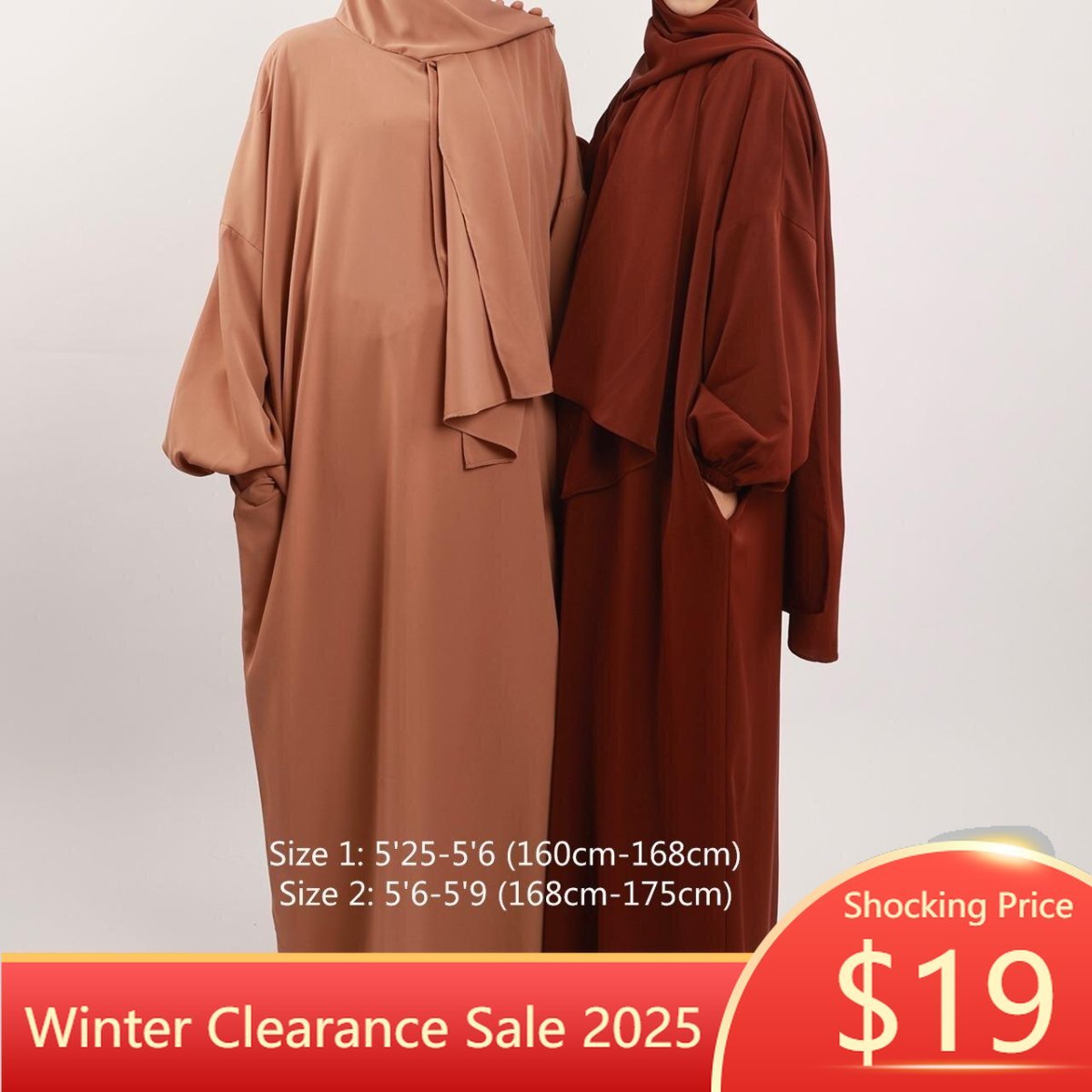 Hijab Attached Hoodie Abaya (MA001) - Mariam's Collection