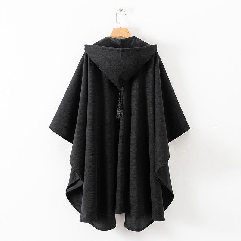 Hooded Cape Coat(MS208) - Mariam's Collection