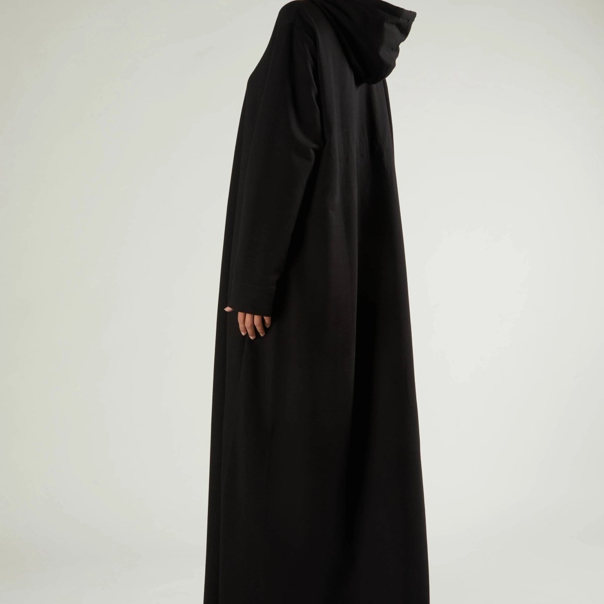Hooded French Terry Abaya (MA340) - Mariam's Collection