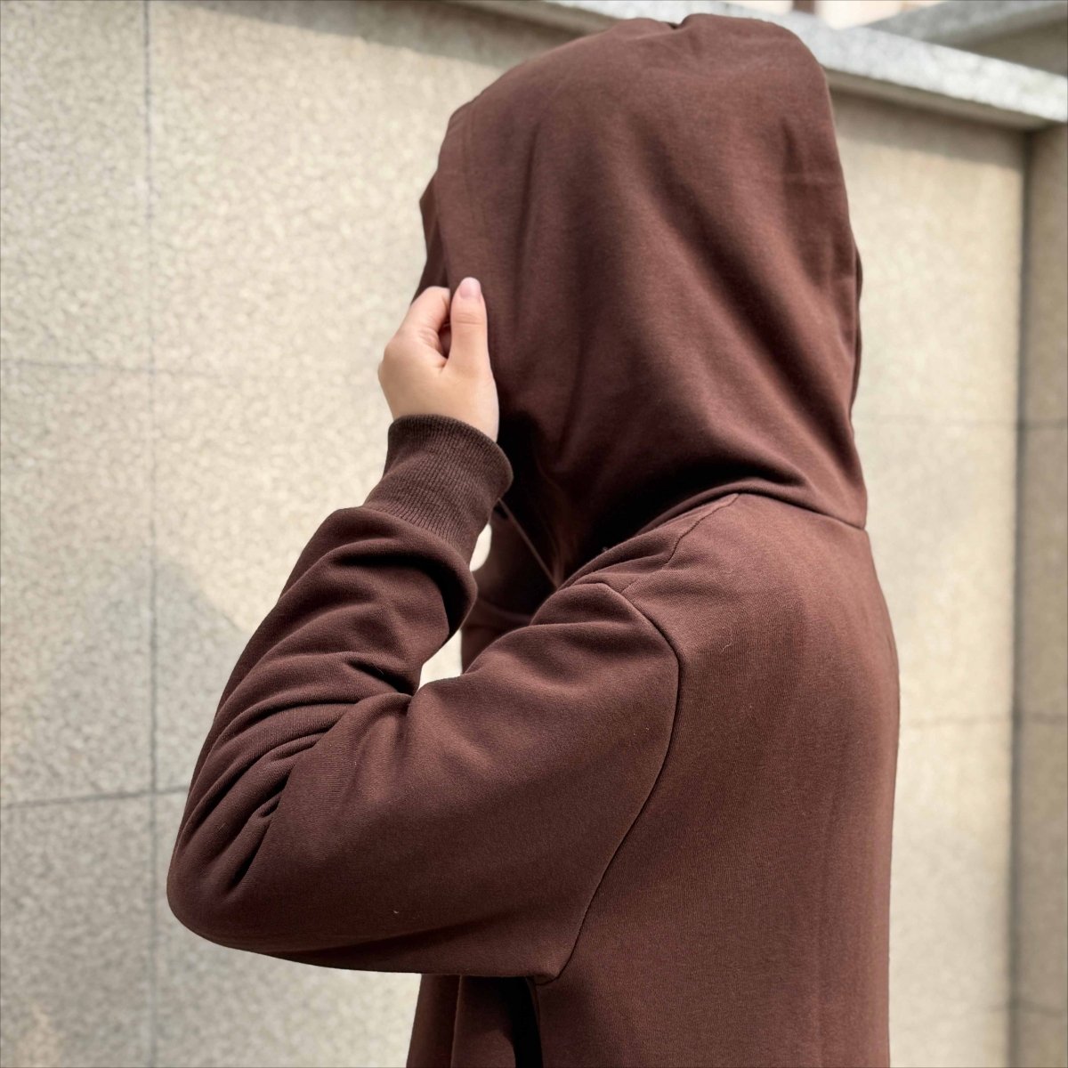 Hooded French Terry Abaya (MA340) - Mariam's Collection