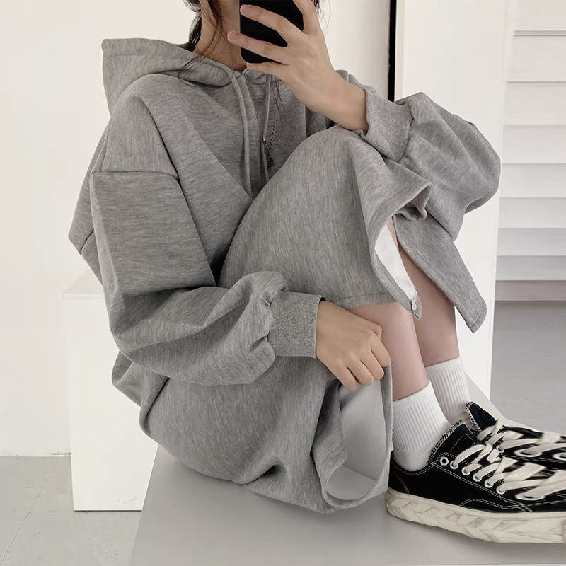 Hooded Pullover Long Sweatshirt (MS072) - Mariam's Collection