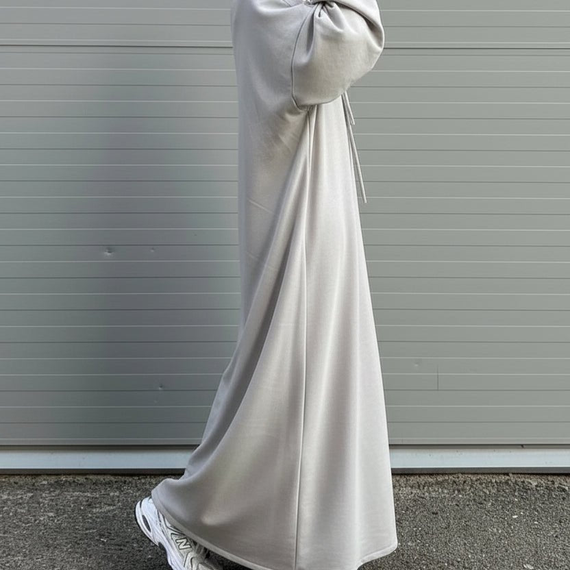 Hooded Sweatshirt Abaya | Hoodie Abaya With Pockets (MA125) - Mariam's Collection