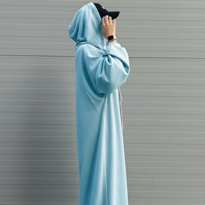 Hooded Sweatshirt Abaya | Hoodie Abaya With Pockets (MA125) - Mariam's Collection