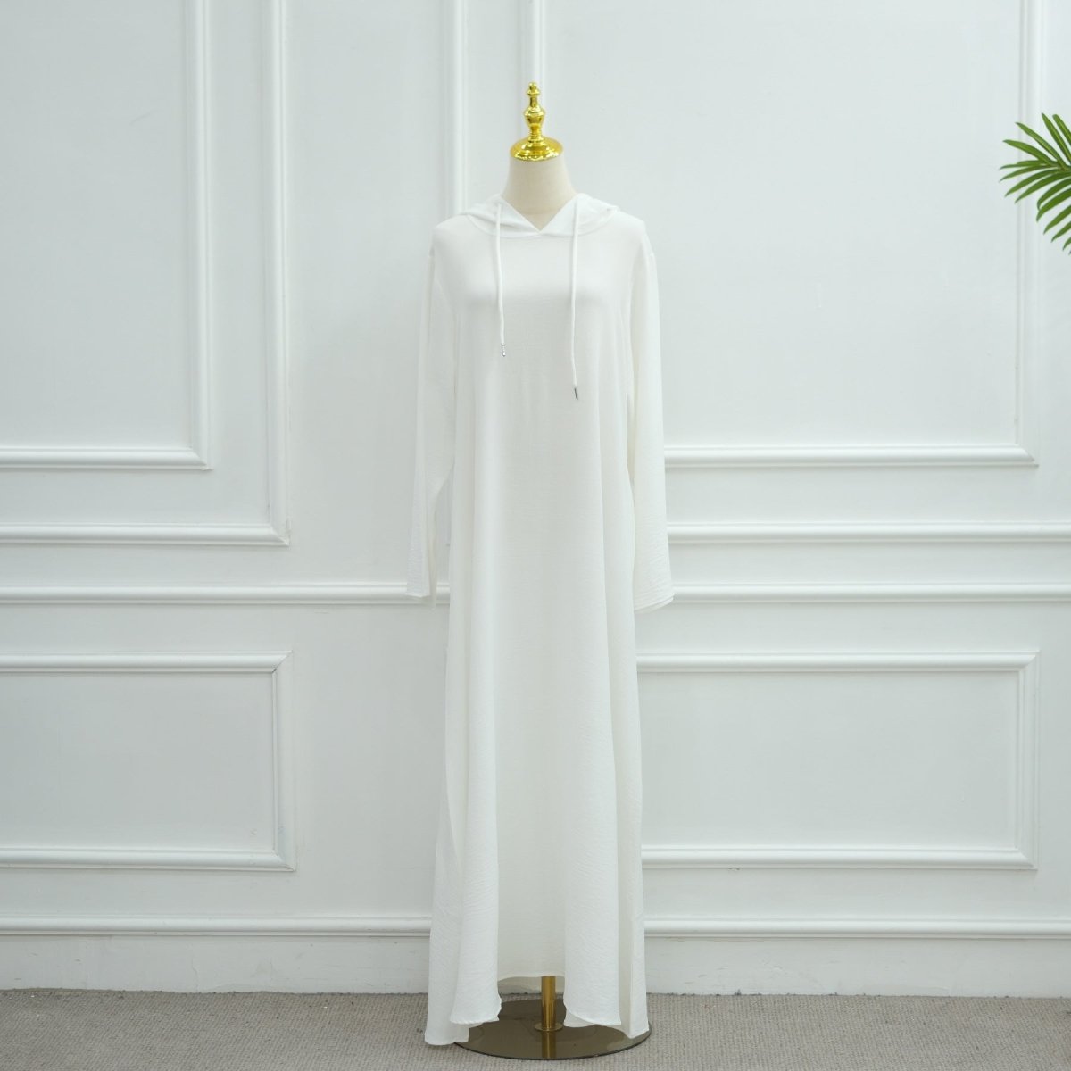 Ice Silk Crinkle Hooded Dress with Pockets(MA393) - Mariam's Collection