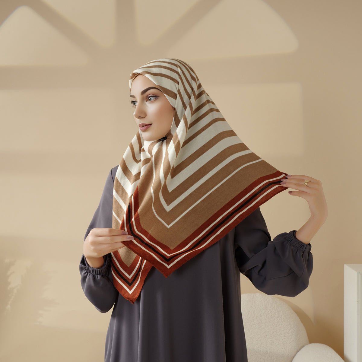 Imitation Cashmere Fashion Square Hijab (MH091) - Mariam's Collection