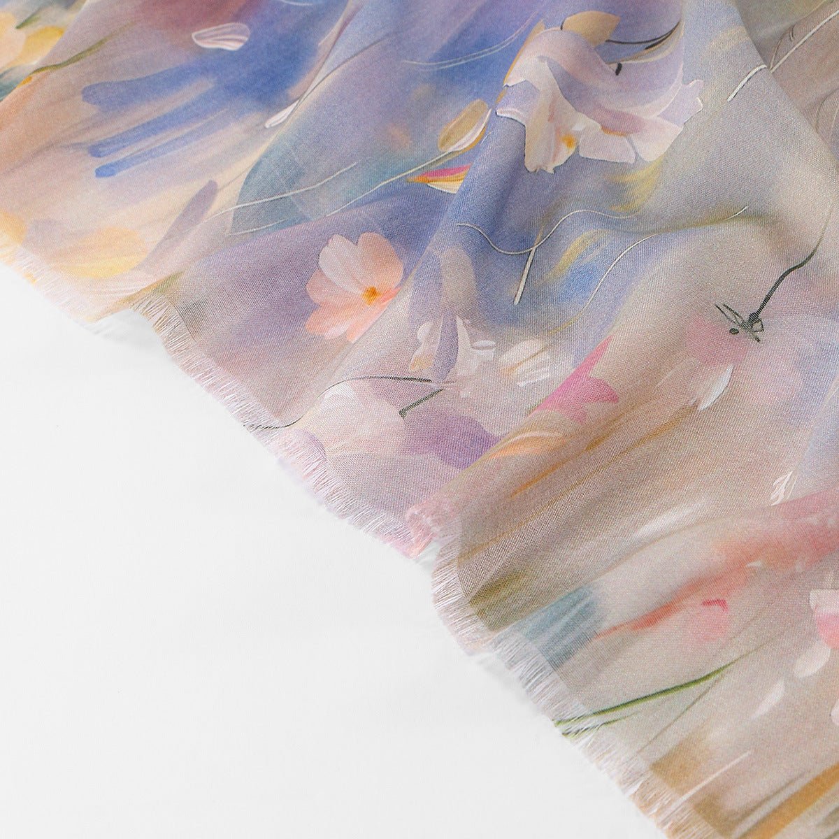 Impressionist Floral Print Lightweight Hijab Scarf(MH250) - Mariam's Collection