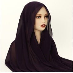Instant Chiffon Hijab with Magnetic Closure & Ties(MH207) - Mariam's Collection
