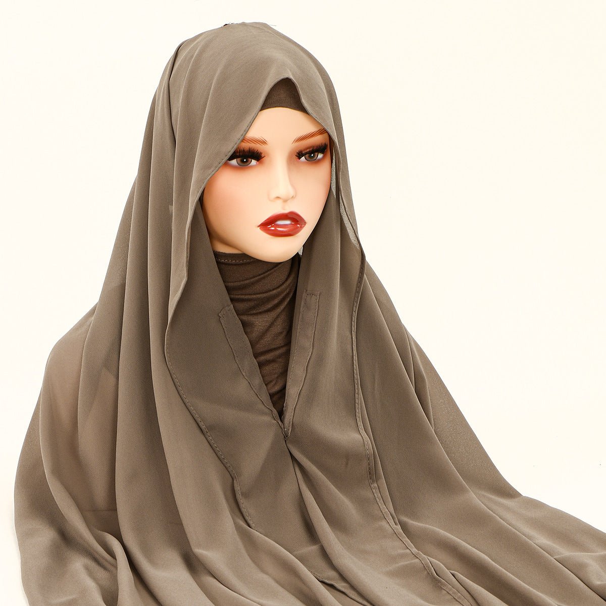 Instant Chiffon Hijab with Magnetic Closure & Ties(MH207) - Mariam's Collection