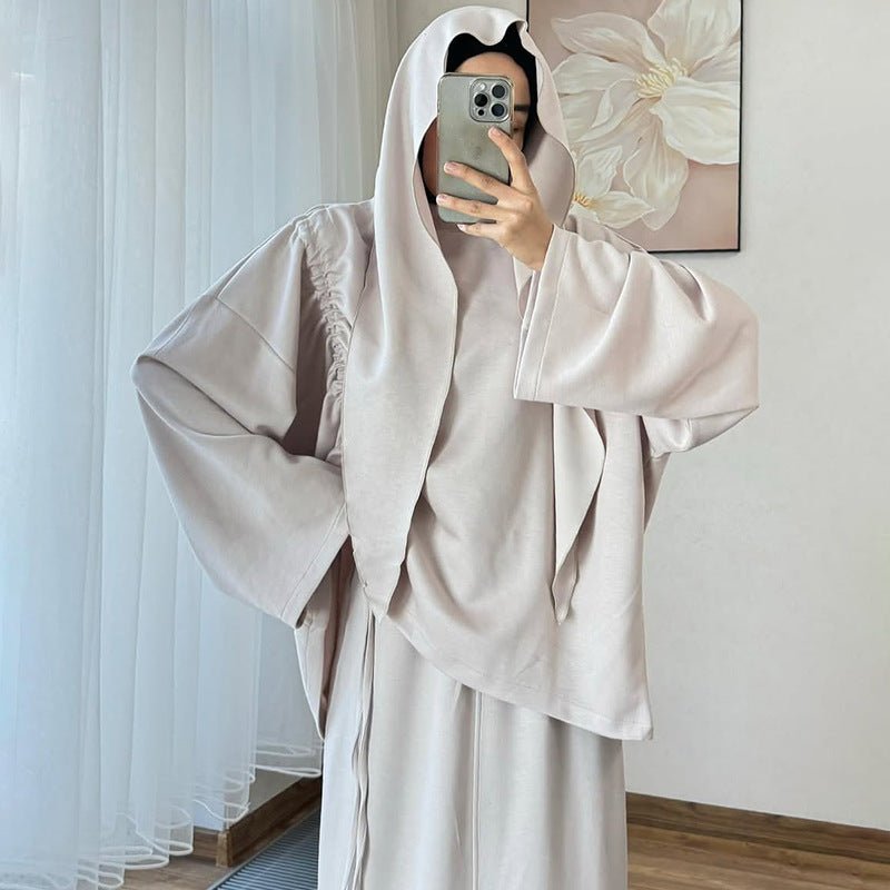 Integrated Hijab Hoodie & Maxi Skirt Set(MS194) - Mariam's Collection
