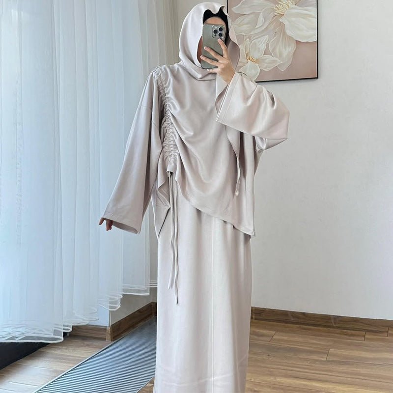 Integrated Hijab Hoodie & Maxi Skirt Set(MS194) - Mariam's Collection