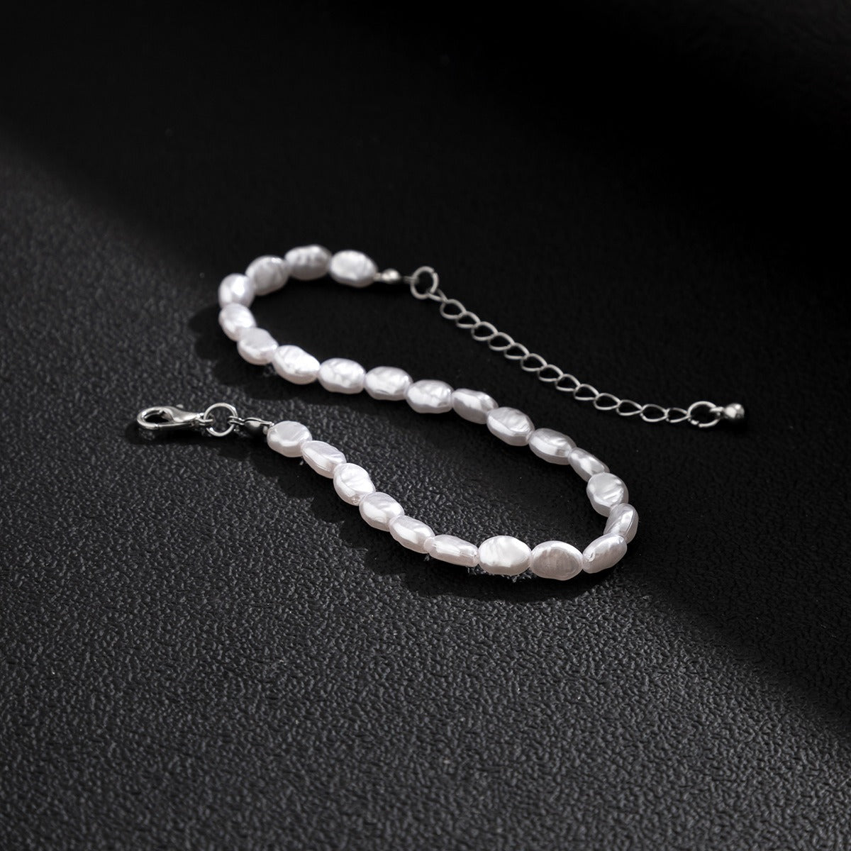 Irregular Freshwater Pearl Baroque Bracelet with Silver Clasp. (MAC252) - Mariam's Collection