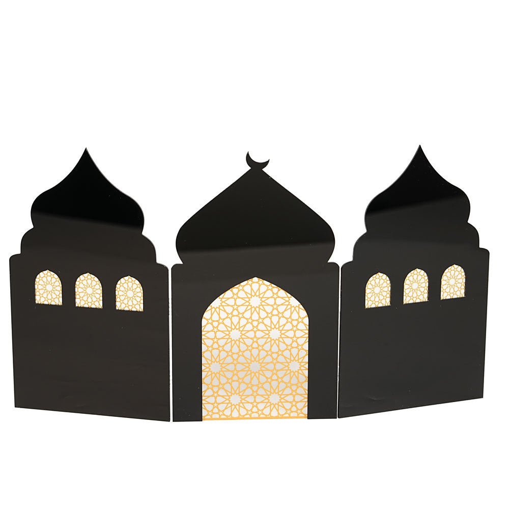 Islamic Acrylic Folding Screen Hollow Pattern Desktop Decor (MAC402) - Mariam's Collection
