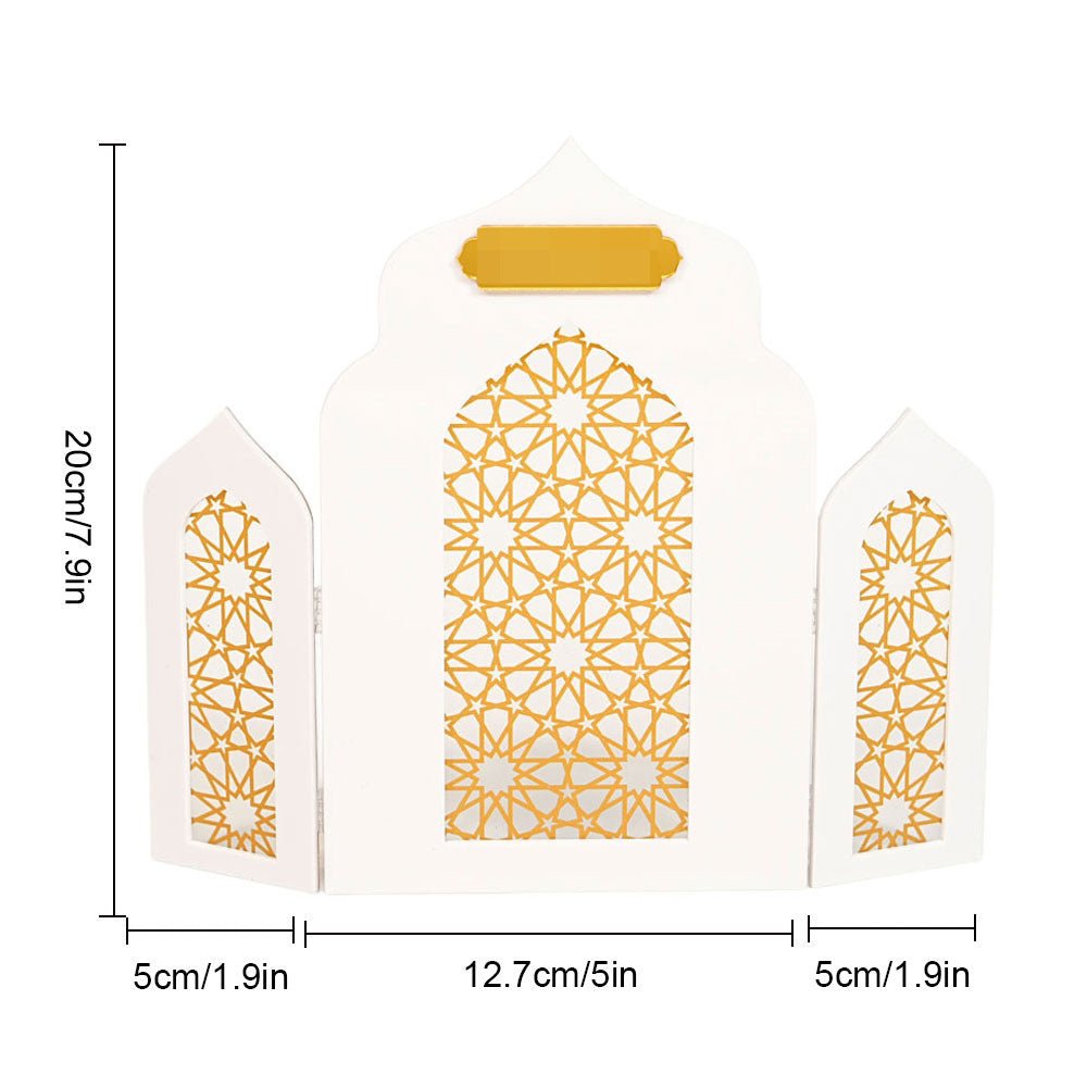 Islamic Acrylic Folding Screen Hollow Pattern Desktop Decor (MAC402) - Mariam's Collection