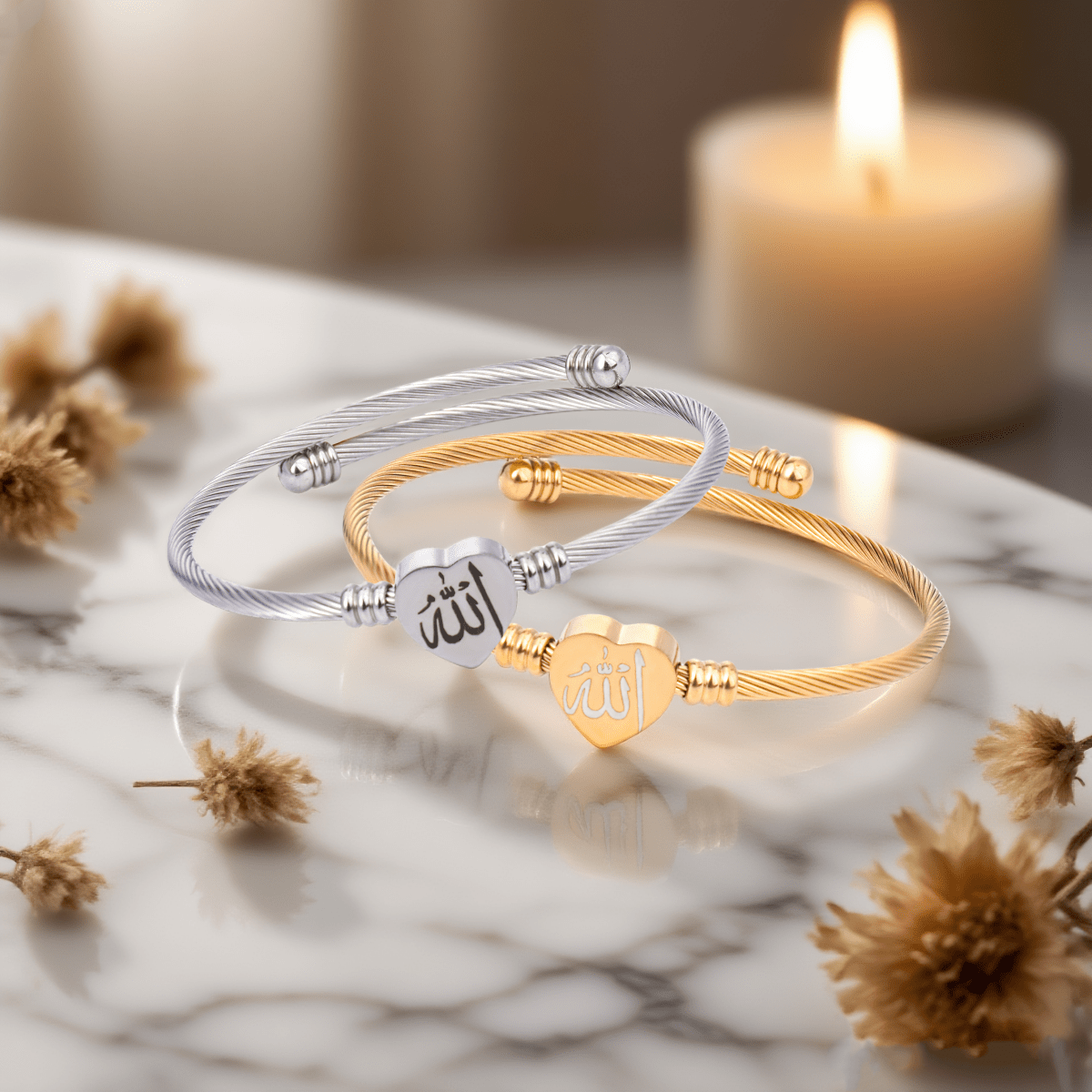 Islamic Allah Heart Bracelet Bracelet. (MAC245) - Mariam's Collection