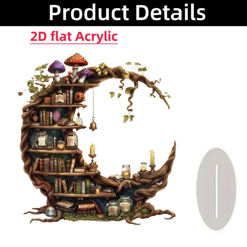 Islamic Crescent with Islamic Motifs Acrylic Desktop Ornament (MAC398) - Mariam's Collection