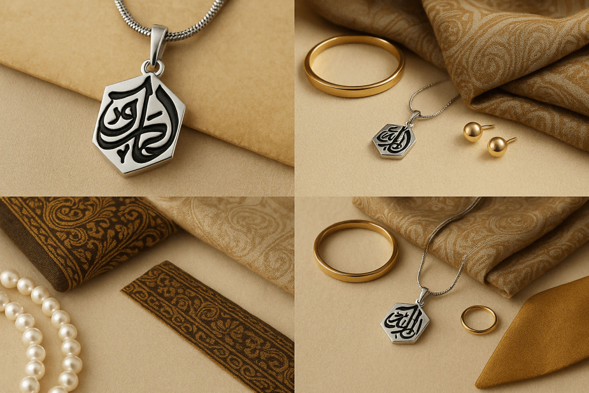 Islamic Geometric Pendants | Islamic Charms Pendants Collection (MAC271) - Mariam's Collection