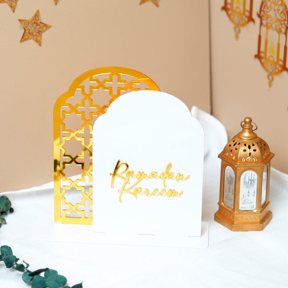 Islamic Hollow Pattern Acrylic Tabletop Decor (MAC404) - Mariam's Collection