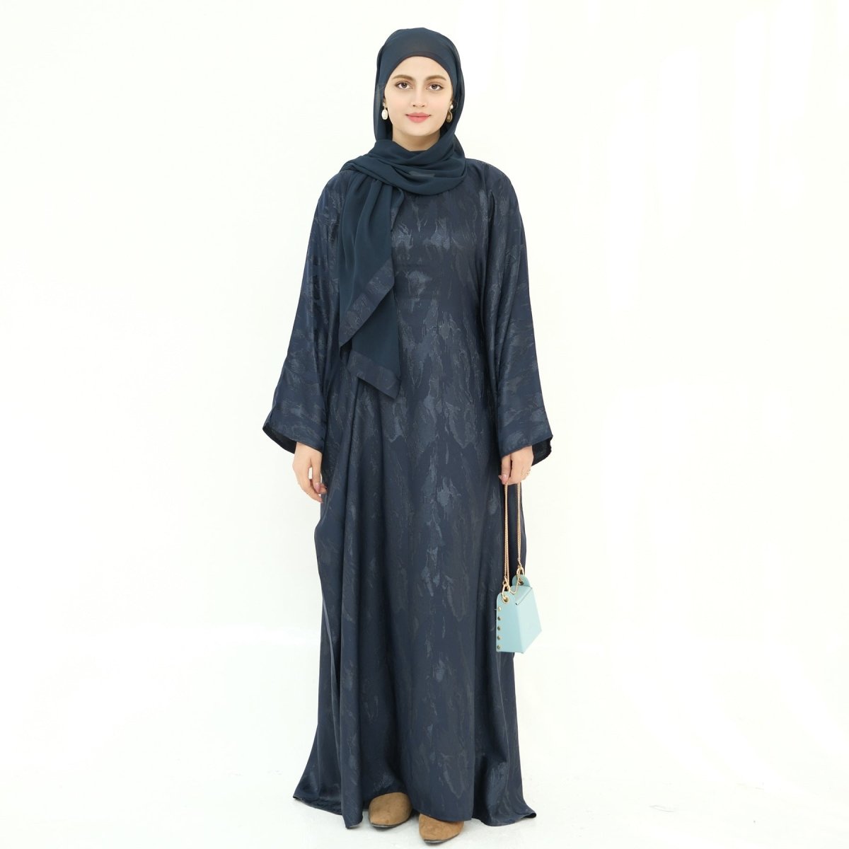 Jacquard Batwing Maxi Abaya(MA447) - Mariam's Collection