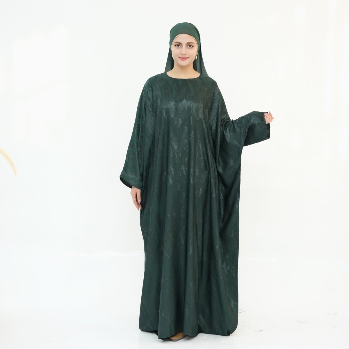 Jacquard Batwing Maxi Abaya(MA447) - Mariam's Collection