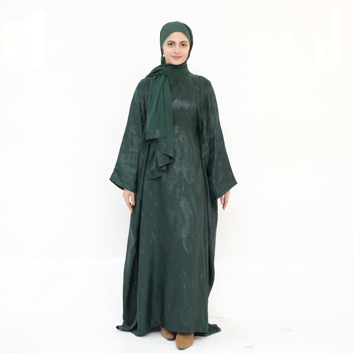 Jacquard Batwing Maxi Abaya(MA447) - Mariam's Collection