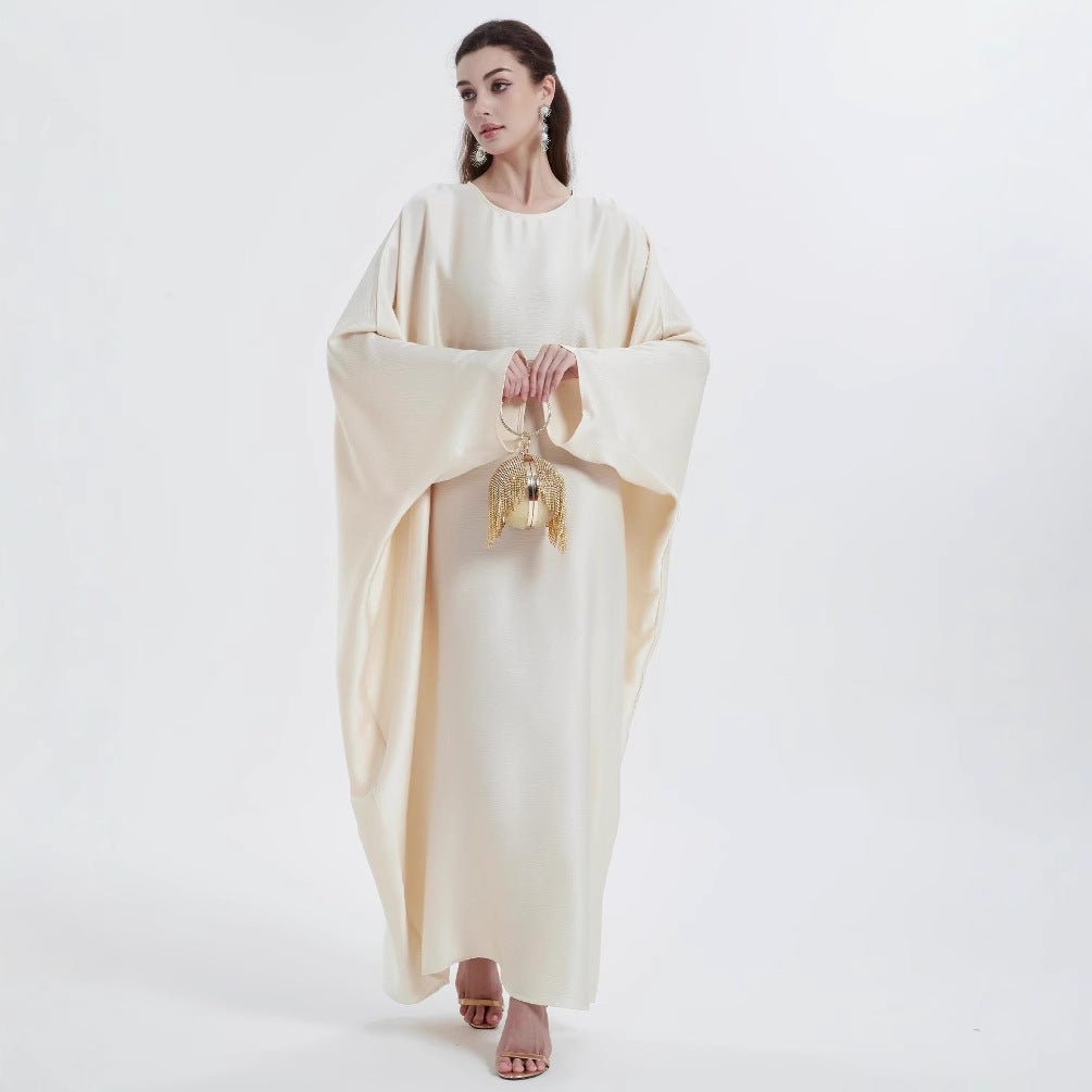 Kaftan Batwing Sleeve Crepe Satin Abaya (MA121) - Mariam's Collection