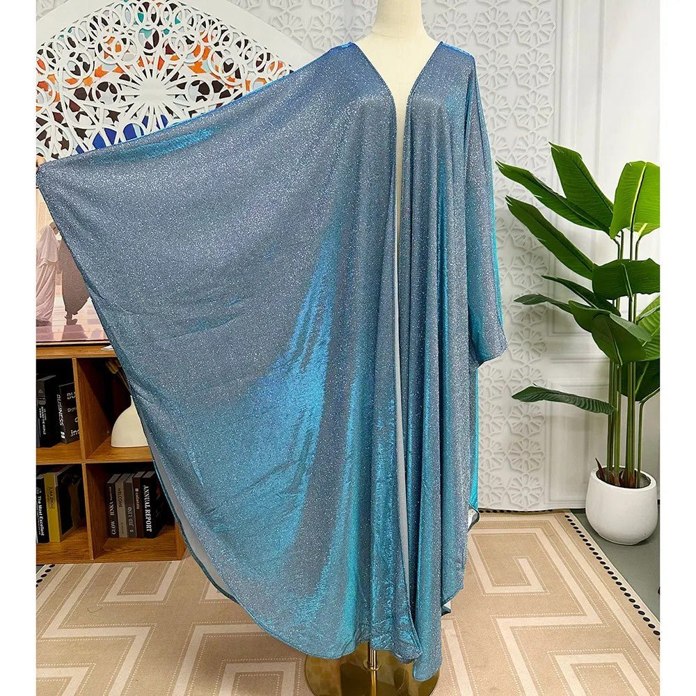 Kaftan Batwing Sleeve Glitter Open Abaya (MOA098) - Mariam's Collection