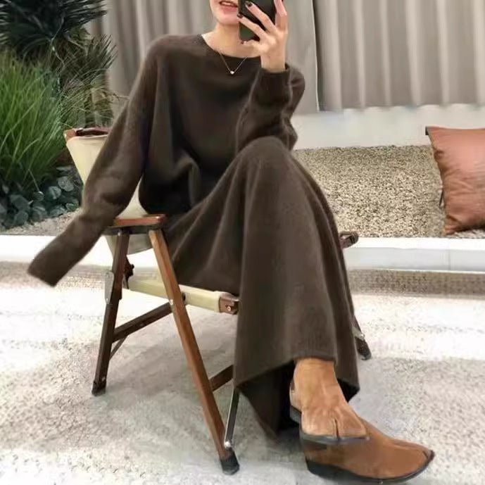 Knit Sweater & Straight Skirt Set | Autumn Winter Two - Piece Outfit(MS161) - Mariam's Collection