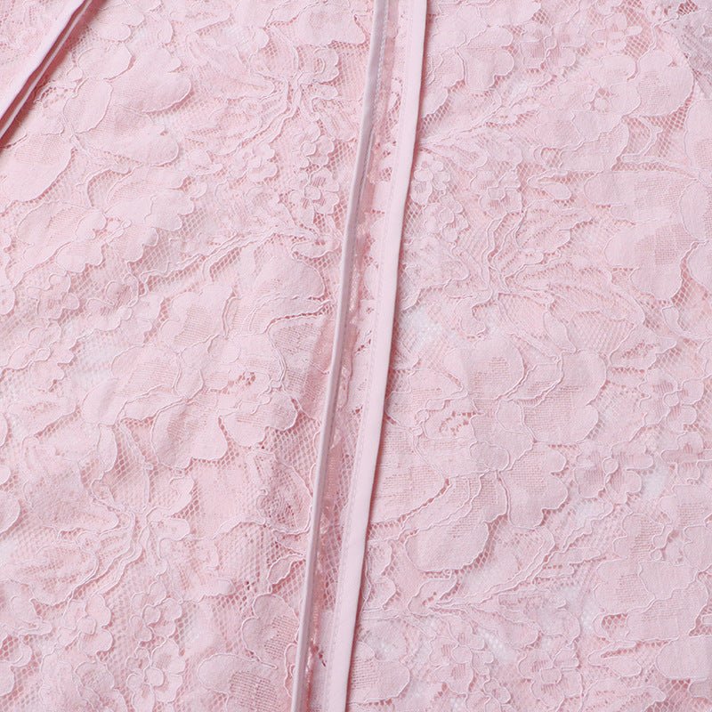 Lace Stand Collar Bell Sleeve Maxi Dress(MS395) - Mariam's Collection