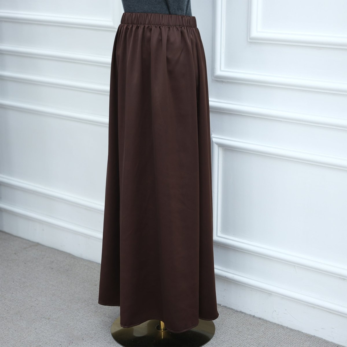 Lace Trim Contrast Panel Satin Top(MS407) - Mariam's Collection