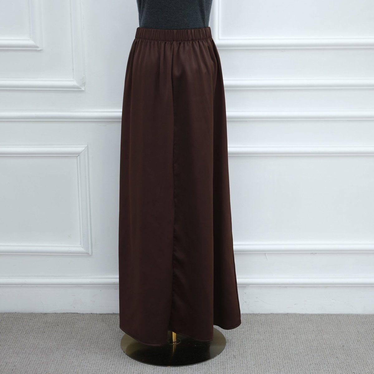 Lace Trim Contrast Panel Satin Top(MS407) - Mariam's Collection