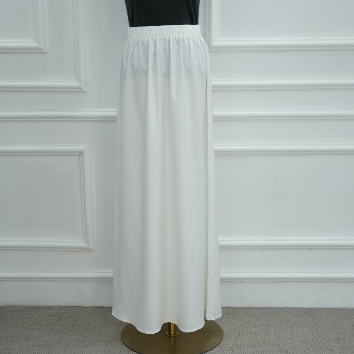 Lace Trim Contrast Panel Satin Top(MS408) - Mariam's Collection