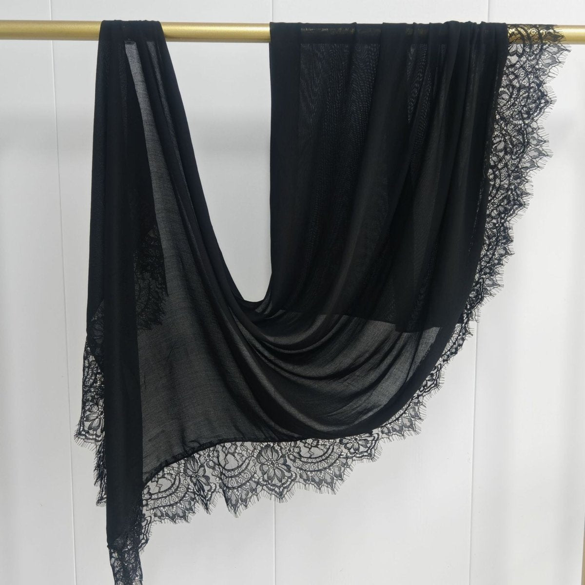 Lace Trim Rayon Hijab Scarf(MH211) - Mariam's Collection