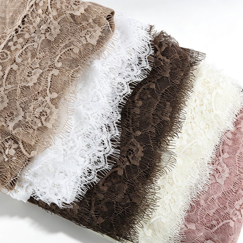 Lace-Trim Solid Colour Hijab(MH263) - Mariam's Collection