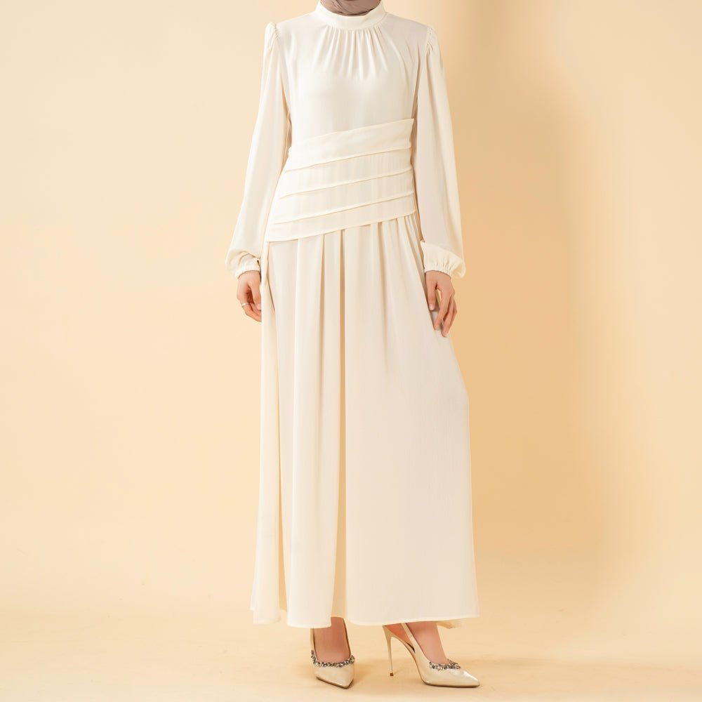 Layered Waist Zoom Maxi Dress (MS451) - Mariam's Collection