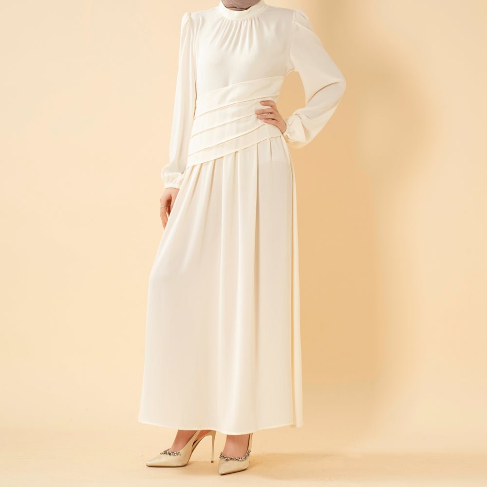 Layered Waist Zoom Maxi Dress (MS451) - Mariam's Collection