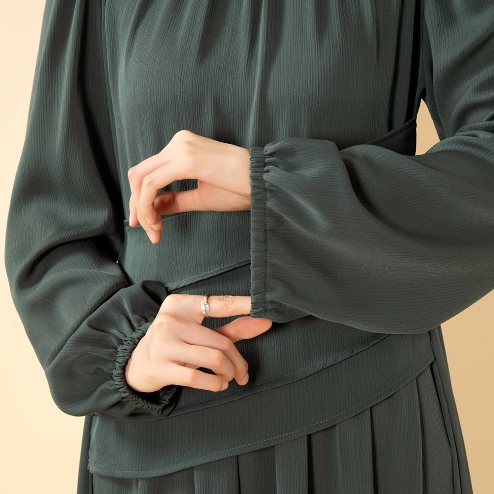 Layered Waist Zoom Maxi Dress (MS451) - Mariam's Collection