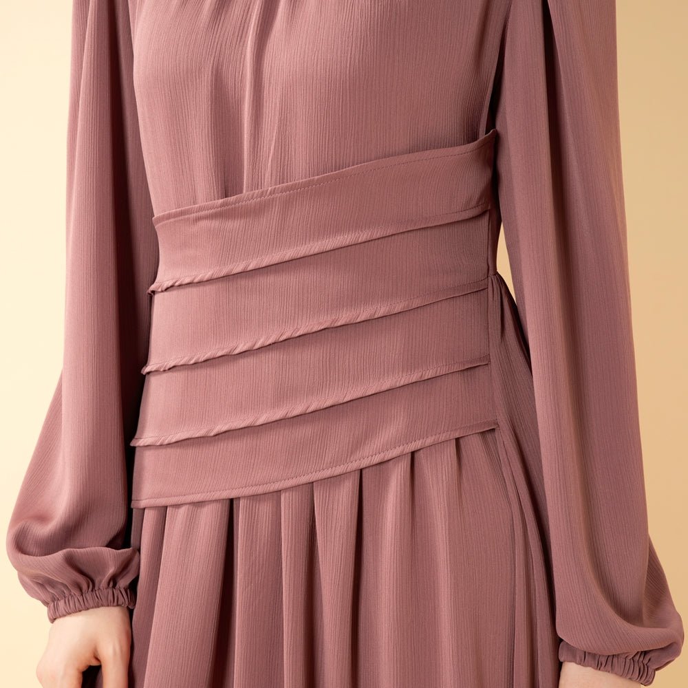 Layered Waist Zoom Maxi Dress (MS451) - Mariam's Collection