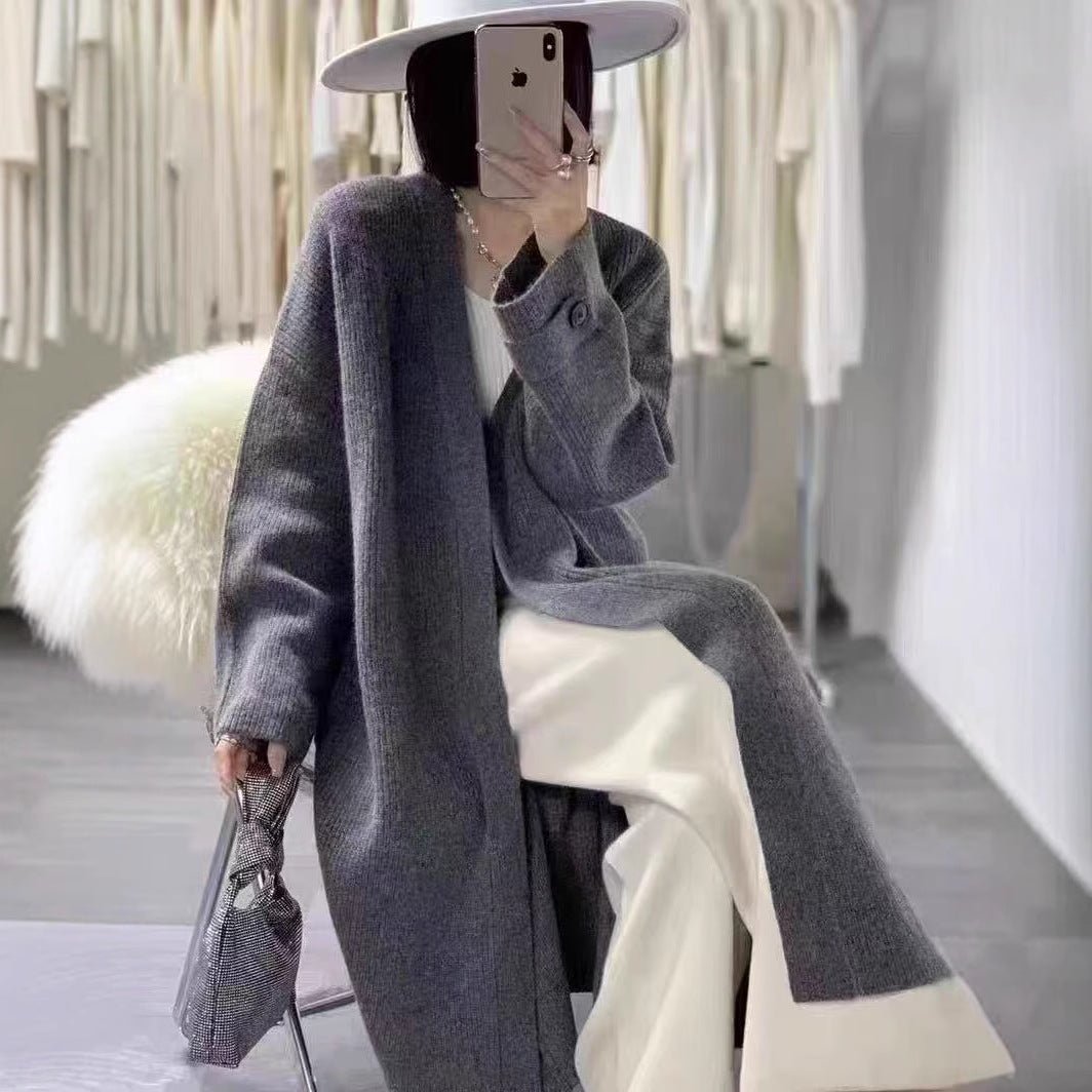 Lazy Style Long Knit Cardigan | Oversized Thick Sweater Coat(MS142) - Mariam's Collection