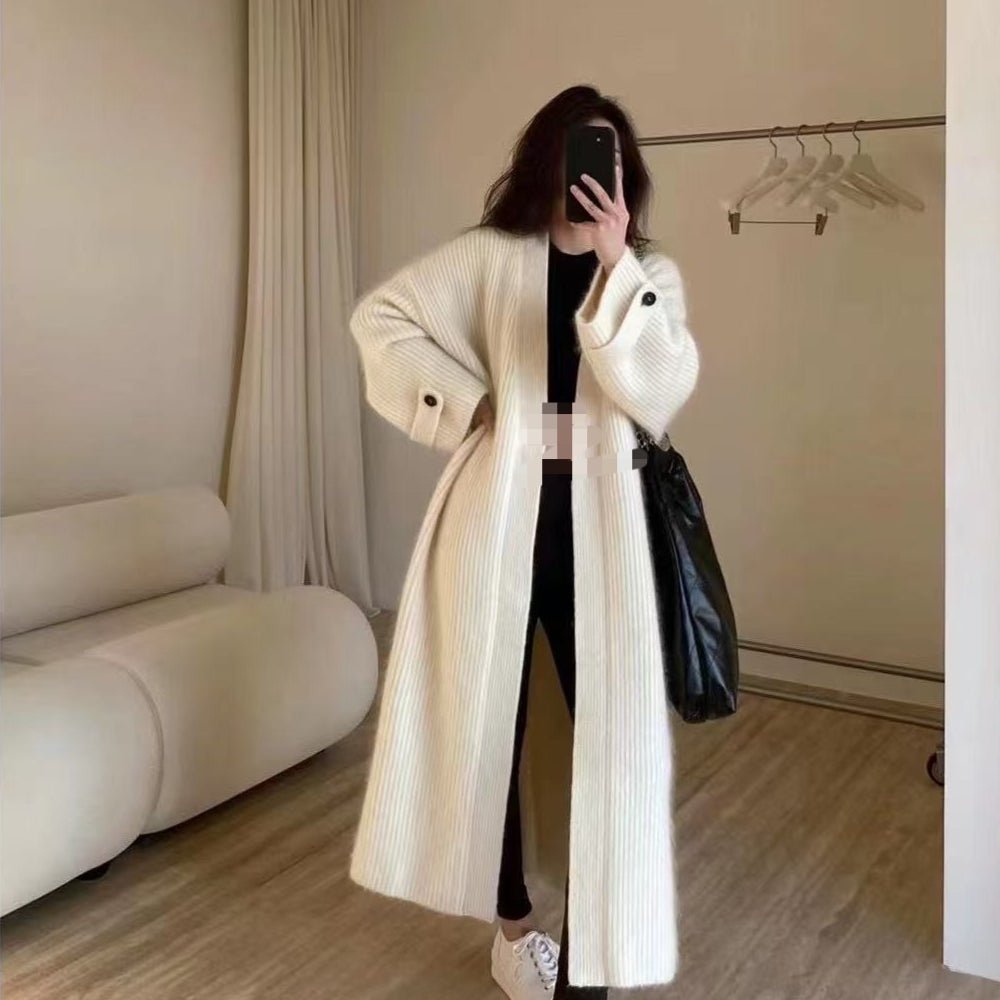 Lazy Style Long Knit Cardigan | Oversized Thick Sweater Coat(MS142) - Mariam's Collection