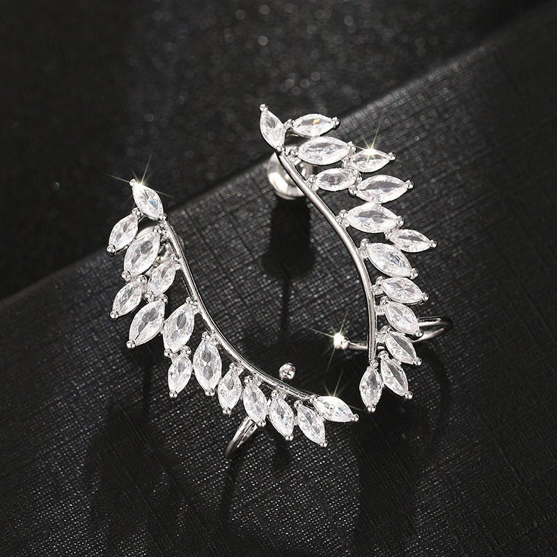Leaf Wing Silhouette Stud Earrings（MAC443） - Mariam's Collection