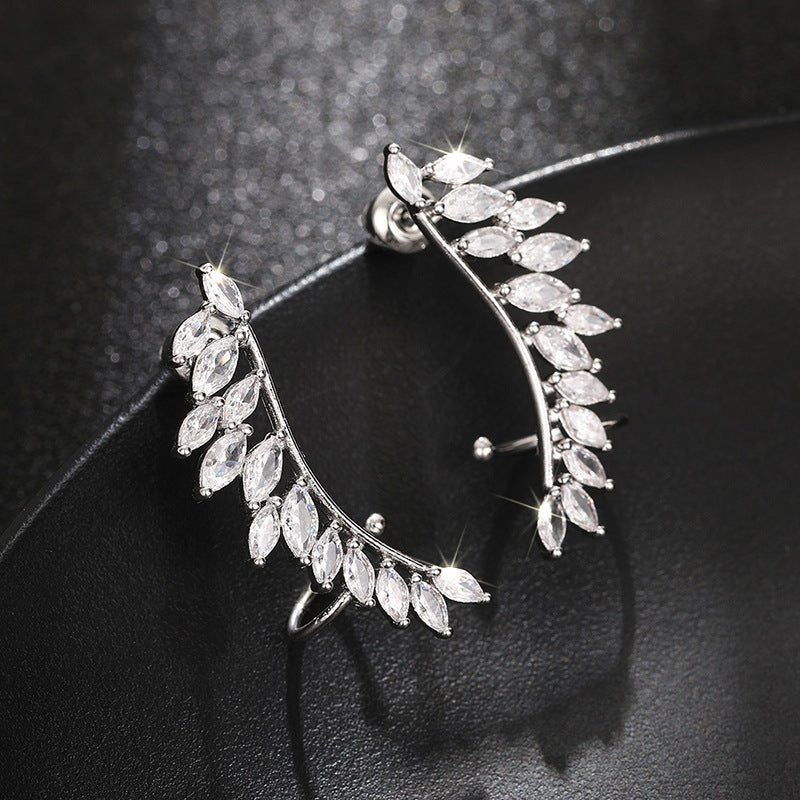 Leaf Wing Silhouette Stud Earrings（MAC443） - Mariam's Collection