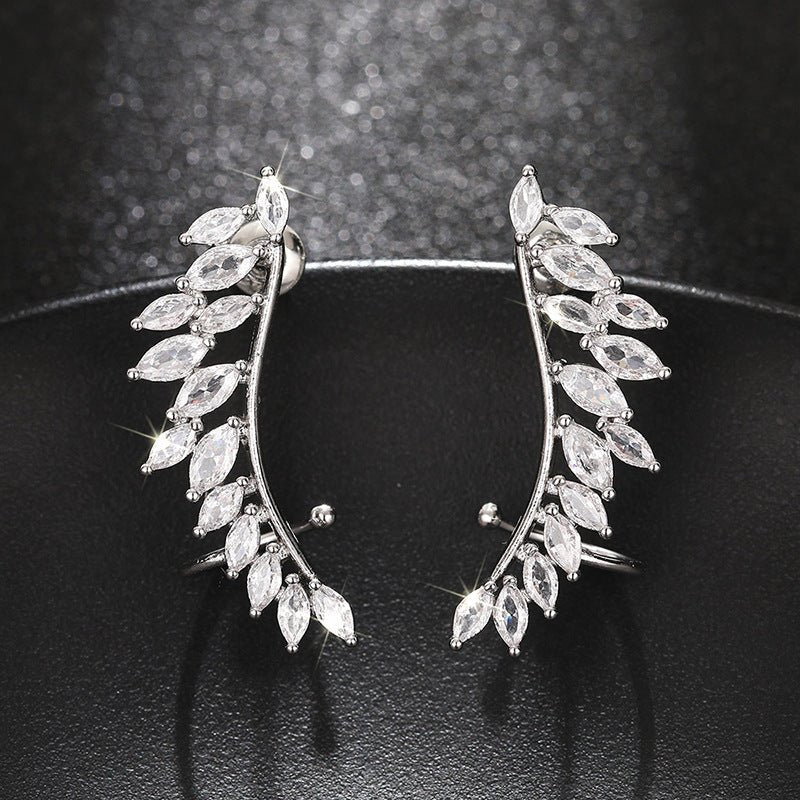 Leaf Wing Silhouette Stud Earrings（MAC443） - Mariam's Collection