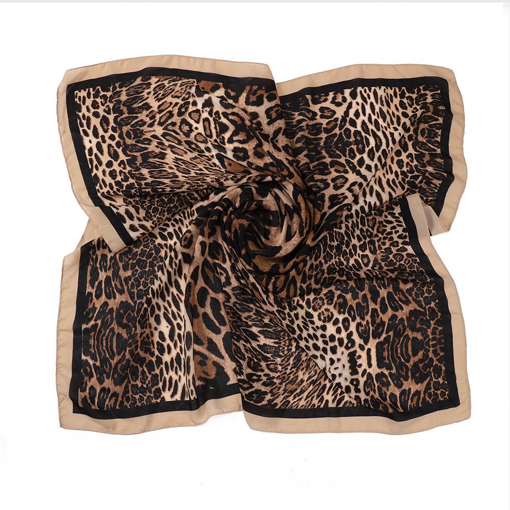 Leopard Print Square Scarf Hijab (MH182) - Mariam's Collection