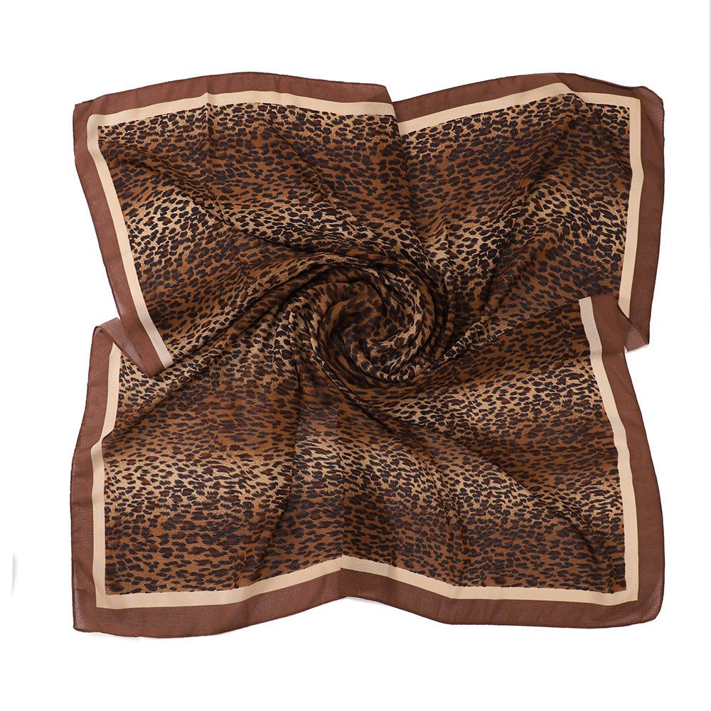 Leopard Print Square Scarf Hijab (MH182) - Mariam's Collection